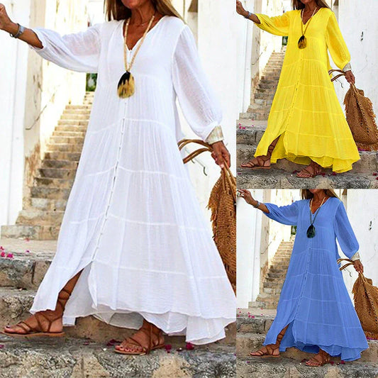 Lunariah™ - Robe maxi à décolleté en V pour femmes