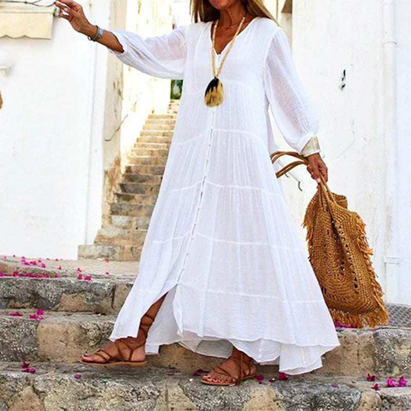 Lunariah™ - Robe maxi à décolleté en V pour femmes