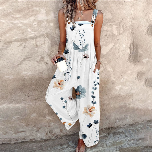 Indira™ - Combinaison sans manches à imprimé végétal pour un look estival frais et élégant
