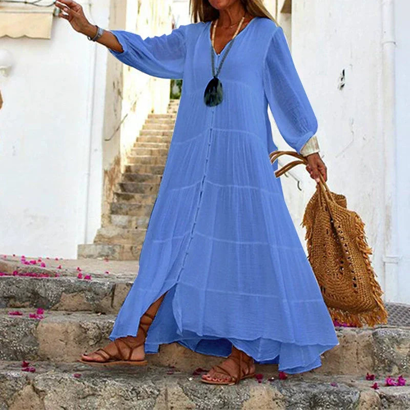 Lunariah™ - Robe maxi à décolleté en V pour femmes
